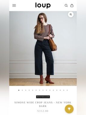 Loup Blue Wide Crop Jeans